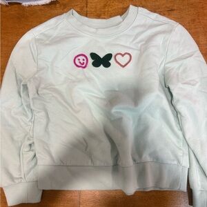 Cat & Jack Light Green Sweatshirt with Fun Graphics